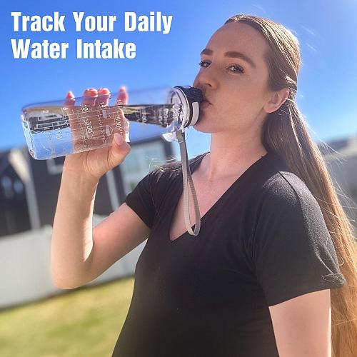 OLDLEY Water Bottle 32oz Motivational Sports Water Bottle with Time Marker - ...
