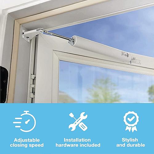 Wright Products V150WH Heavy Duty Pneumatic Screen and Storm Door Closer White