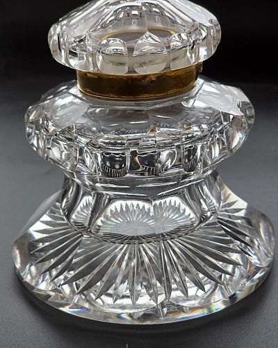 Cut Glass Inkwell Antique