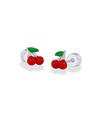 PAVOI Rhodium Plated Sterling Silver Posts Enamel Flatback Stud Earrings for ...