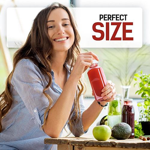 Norcalway 6pcs 12oz Plastic Bottles with Caps Juice Containers With Lids For ...