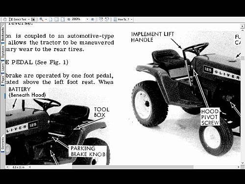OLIVER 105 125 OPERATIONS & PARTS MANUALS 60pg w Tractor Engine Service & Repair