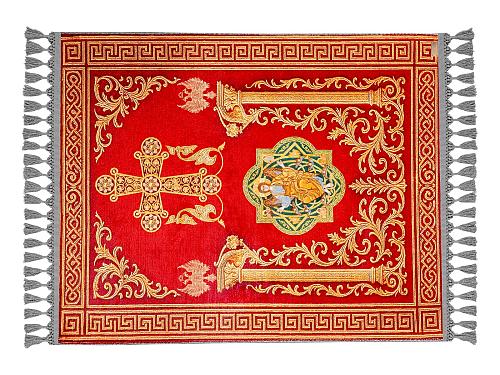 Christlicher Gebetsteppich Orthodox Katholisch Wandteppich Wanddeko Seidig We...