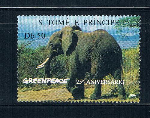 Saint Thomas and Prince Is 1241 Unused Elephants CV 3.75 (S0672)+