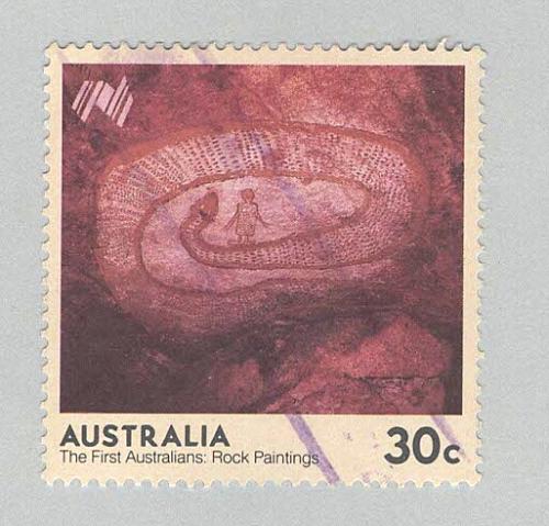 Australia Used Rock painting snake around 30 (BP90515)