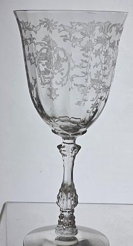Fostoria Navarra goblet glass, Crystal Made in USA Pair