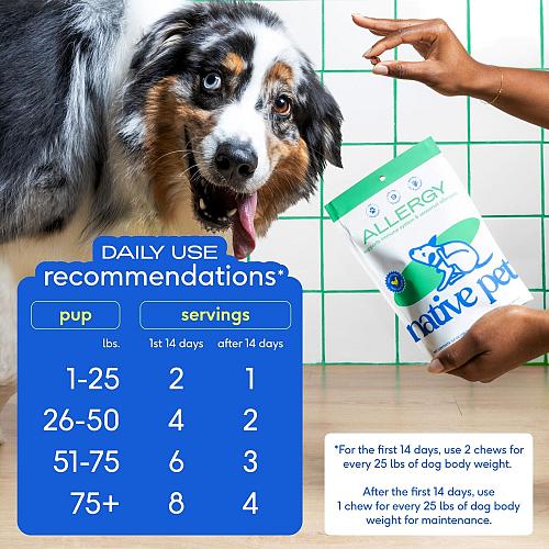 Native Pet Allergy Chews for Dogs - All-Natural Anti Itch Probiotics for Dogs...