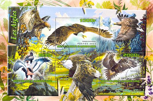 Gabon 2022 Sheet Eagles birds 4 values (TS0160)