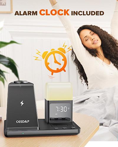 CESDAP 6 in 1 Wireless Charging Station for Apple Charging Station for Multip...