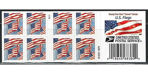 Mint US Flags Stamp Booklet Pane of 50 Forever Stamps Scott# 5659a (MNH)