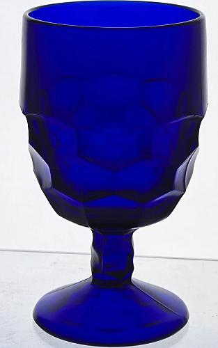 Viking Glass blue goblet honeycomb pair