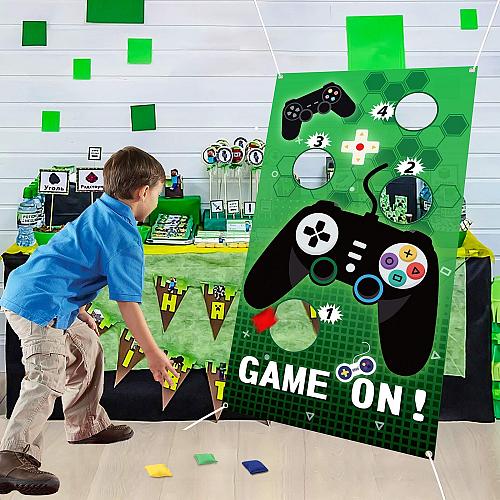 PANTIDE Video Game Toss Games with 4 Bean Bags Green Black Birthday Party Ind...