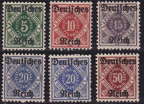 GERMANY REICH Dienst [1920] MiNr 0052-56 ( */mh ) [01]