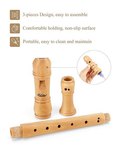 Eastar Soprano Recorder Instrument for Kids Adults Beginners Baroque fingerin...