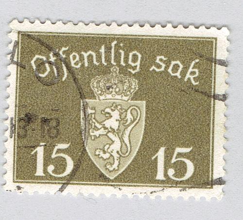 Norway Coat of arms olive 15 Used (BP92507)