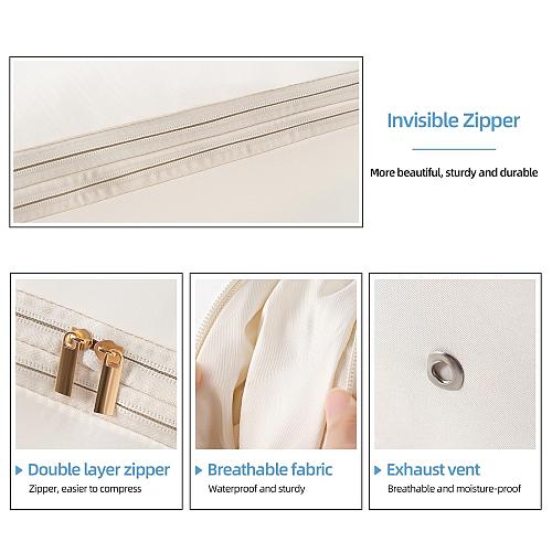 Ultra Space Saving Self Compression Organizer Comforter Storage Bag for Cloth...