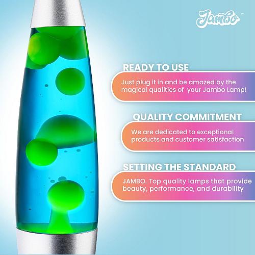 JAMBO 16" Beautiful Lamp- The Upgraded Motion Lamp- Blue with Yellow/Green Wa...