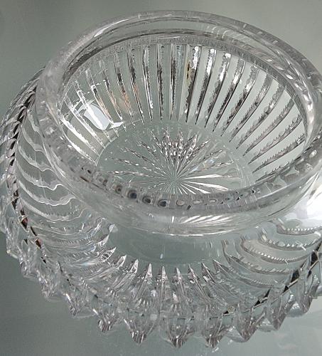 American Cut Glass powder box Sterling silver lid Antique abp