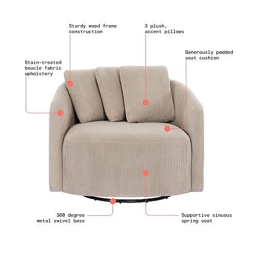 Beautiful Drew Chair by Drew Barrymore Fawn Cord