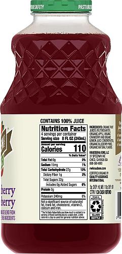 R.W. Knudsen Family Organic Cranberry Blueberry Juice Blend 32 Ounces