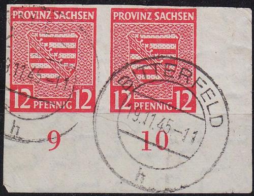 GERMANY Alliiert SBZ [Provinz Sachsen] MiNr 0071 X ( O/used ) [01] 2er URand