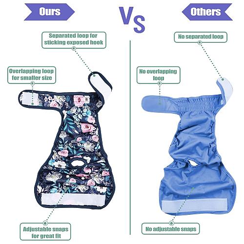 wegreeco Washable Reusable Premium Dog DiapersPack of 3Small Dog Puppy & Dogg...