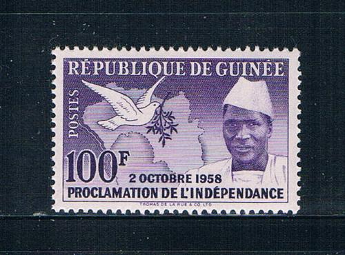 Guinea 174 Unused Map Dove and President 1959 CV 3.50 (G0326)+