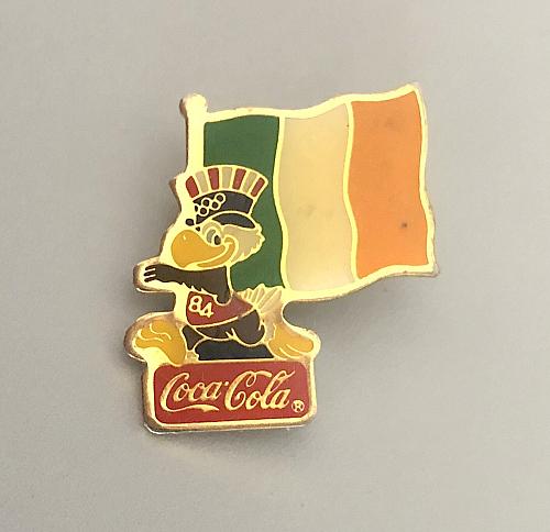 Ireland Flag Coca-Cola 1984 Sponsor. Los Angeles USA Olympic Pin
