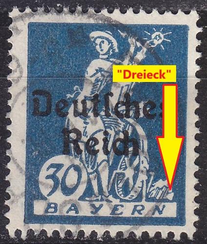 GERMANY REICH [1920] MiNr 0123 II ( O/used ) [02] Plattenfehler