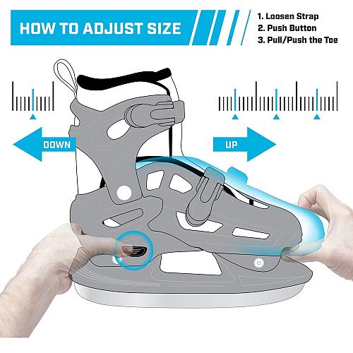 Lake Placid Boys Nitro 8.8 Adjustable Figure Ice Skate Grey/Black Large 4-7