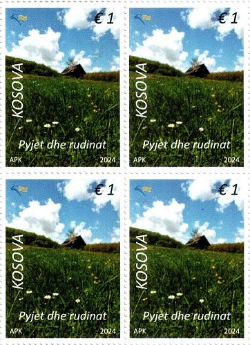 Kosovo Stamps 2024. Forests and meadows. Definitive stamps block MNH