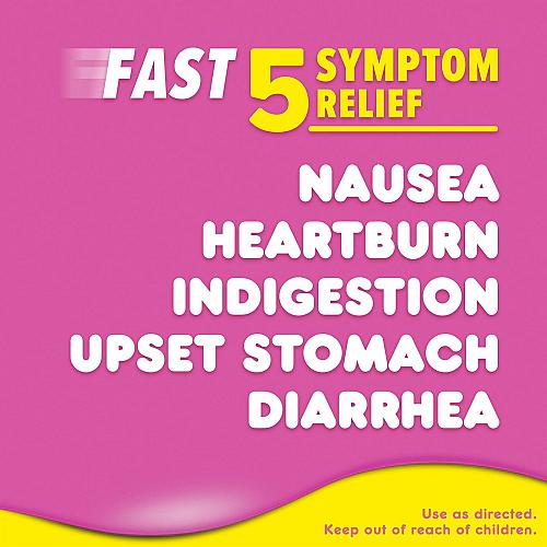 Pepto Bismol Chewable Tablets for Nausea Heartburn Indigestion Upset Stomach ...