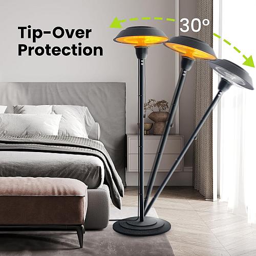 Indoor & Outdoor 1500W Electric Infrared Patio Heater Waterproof & Tip-Over P...