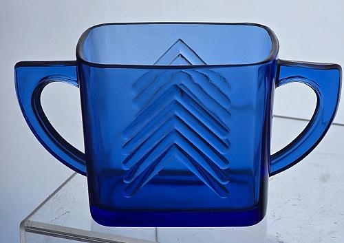 Cobalt blue Hazel Atlas Glass sugar and creamer Ritz