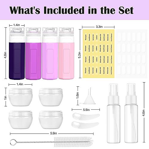 Redfly 17PCS Travel Bottles for Toiletries TSA Approved Travel Size Container...