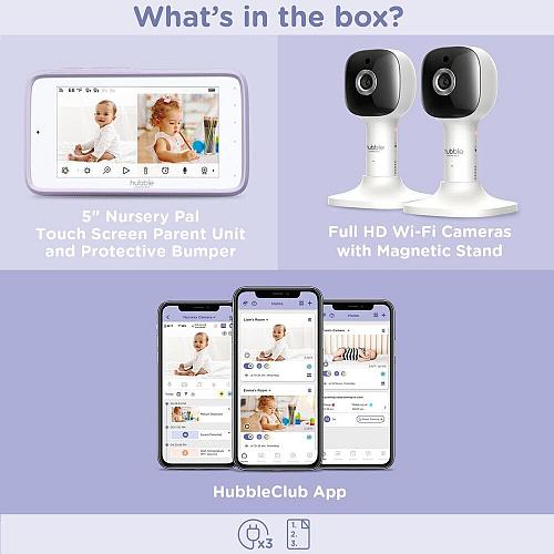 HUBBLE CONNECTED Nursery Pal Cloud Touch Twin Smart WiFi Enabled Baby Monitor...