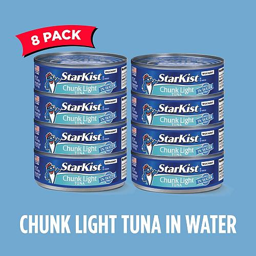 StarKist Chunk Light Tuna in Water 5 oz 8 Pack Canned Tuna Fish Wild Caught G...