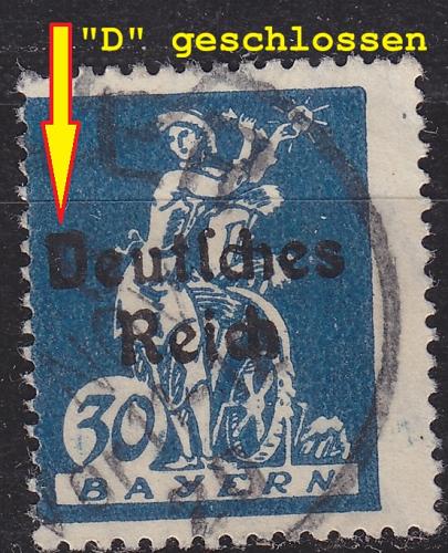 GERMANY REICH [1920] MiNr 0123 VI ( O/used ) [01] Plattenfehler