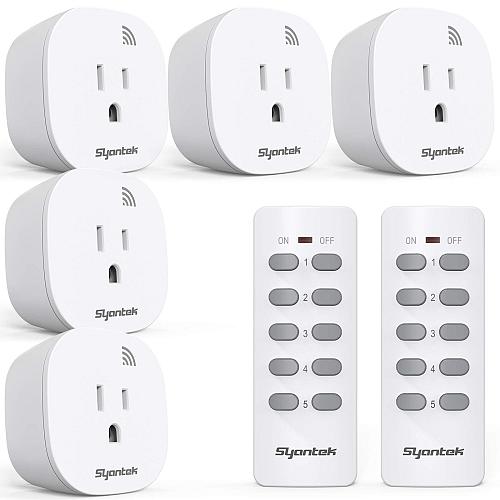 Syantek Remote Control Outlet Wireless Light Switch for Household Appliances ...
