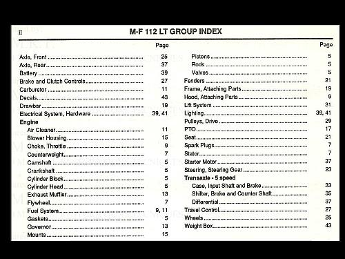 MASSEY FERGUSON 100 112 TRACTOR PARTS MANUALS 115pg for Tractor Service & Repair