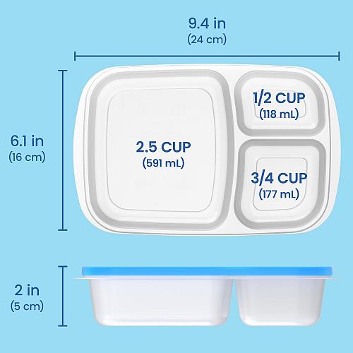 Bentgo Easyboxes - Original Stackable Lunch Boxes - Reusable 3-Compartment Fo...