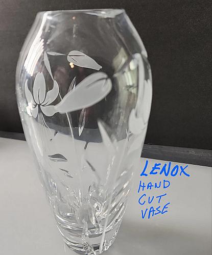 Lenox Cut glass Crystal vase Signed