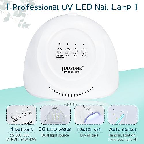 JODSONE 23 PCS Gel Nail Polish Kit with U V Light Popular Color with Durable ...