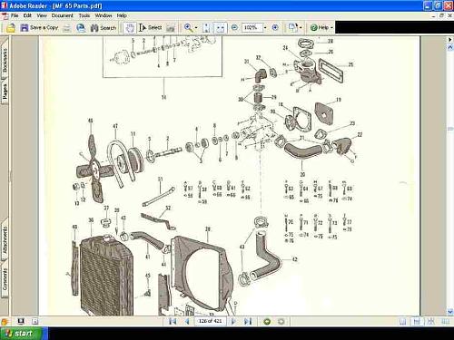 MASSEY FERGUSON MF 65 PARTS MANUAL 420pg for Gas Diesel Utility Orchard Tractors