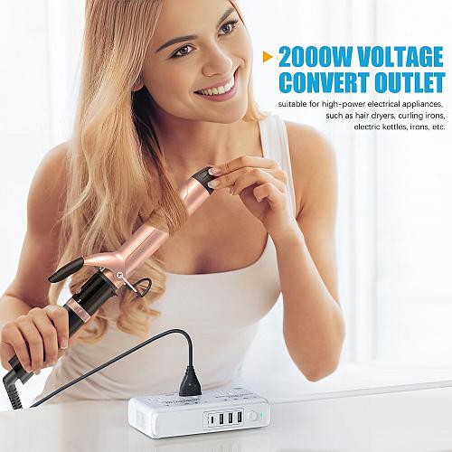 220v to 110v Travel Voltage Converter International Universal Voltage Convert...