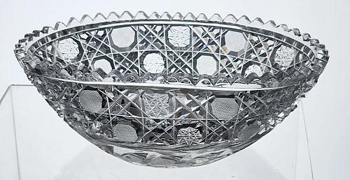 ABP cut glass oval bowl