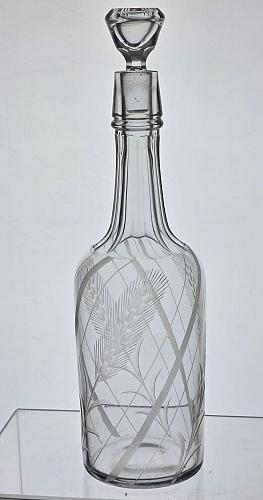 Cut Glass Wheat Decanter