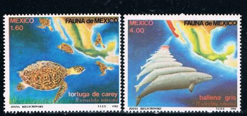 Mexico 1281-82 Set Unused Sea Life Cat Val 3.00 (M0075)