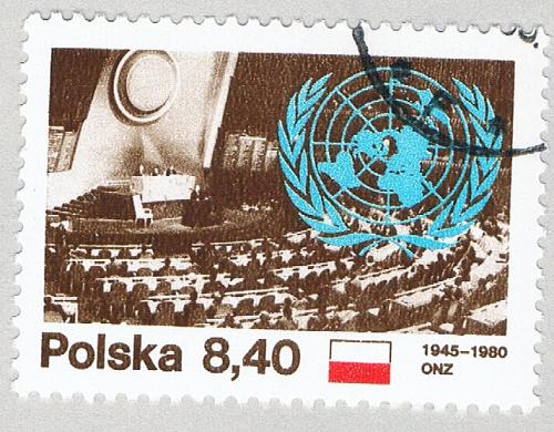 Poland 2417 Used UN Emblem 1980 (BP47005)