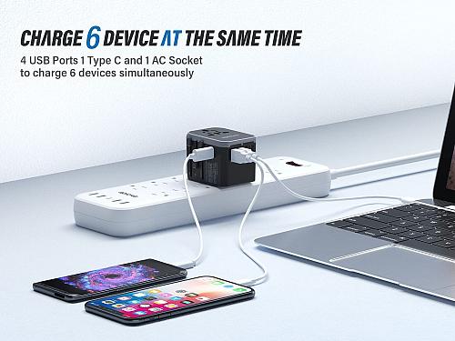 EPICKA Universal Travel Adapter One International Wall Charger AC Plug Adapto...